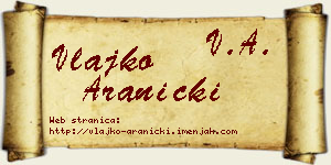 Vlajko Aranicki vizit kartica